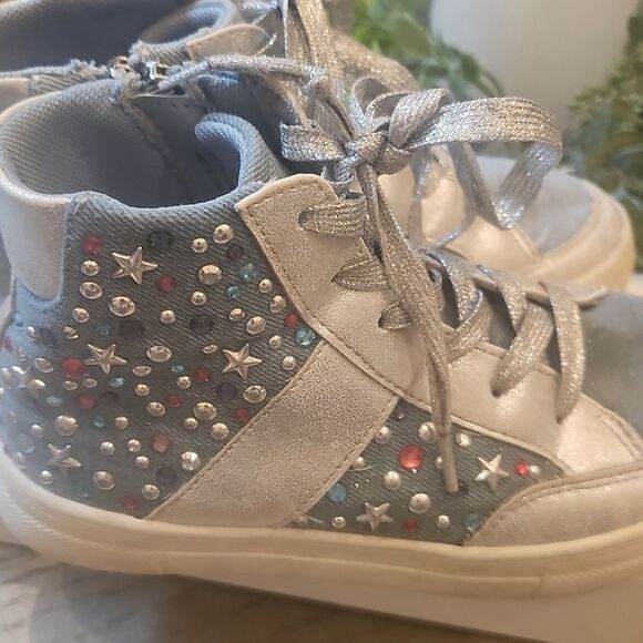 Denim Star Hightop Sneakers Size 2 Nina - Picture 7 of 9